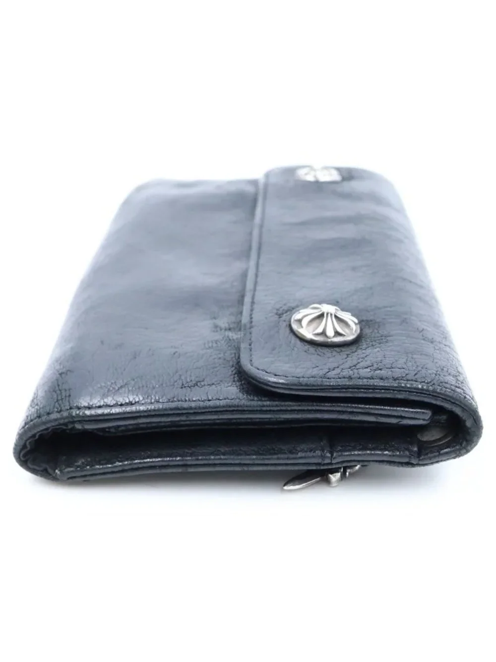 Chrome Hearts Wave Leather Wallet Black